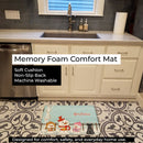 Merry Christmas Carolers Miniature Schnauzer Black Memory Foam Kitchen Mat Machine Washable Anti-Fatigue Cushion Comfort Bath or Kitchen Rug