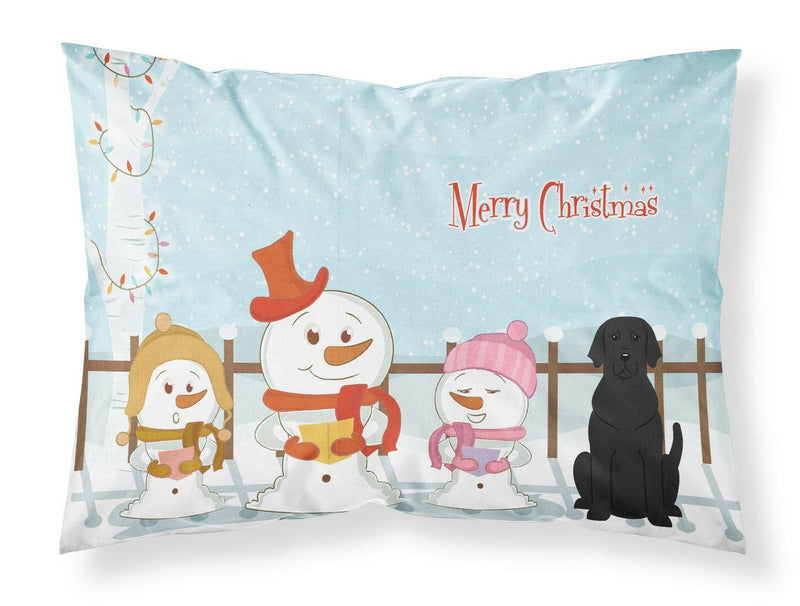 Merry Christmas Carolers Black Labrador Fabric Standard Pillowcase BB2388PILLOWCASE