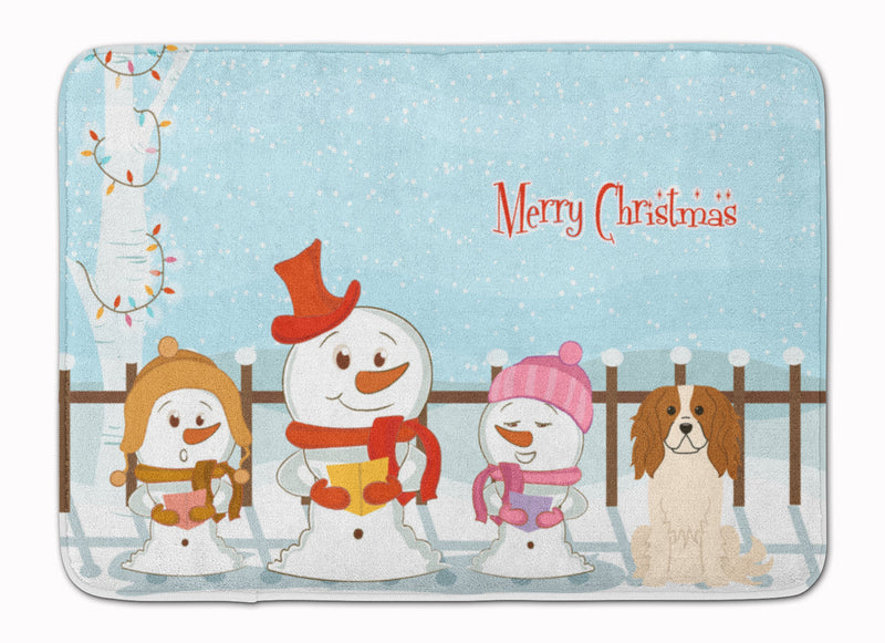 Merry Christmas Carolers Cavalier Spaniel Machine Washable Memory Foam Mat BB2389RUG