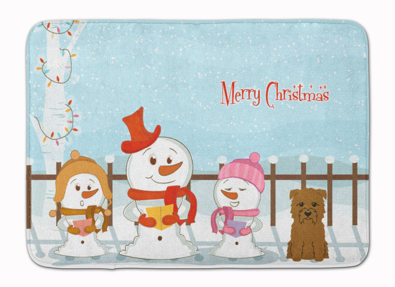 Merry Christmas Carolers Glen of Imal Tan Machine Washable Memory Foam Mat BB2391RUG