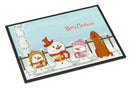 Merry Christmas Carolers Irish Setter Doormat Indoor Outdoor 18H X 27W Front Door Mat Rugs for Entryway, Non Slip Washable