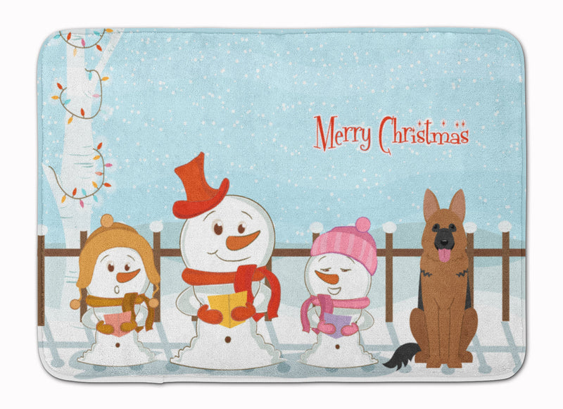 Merry Christmas Carolers German Shepherd Machine Washable Memory Foam Mat BB2398RUG