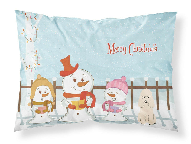 Merry Christmas Carolers Poodle White Fabric Standard Pillowcase BB2401PILLOWCASE