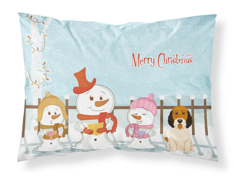 Merry Christmas Carolers Petit Basset Griffon Veenden Fabric Standard Pillowcase BB2410PILLOWCASE