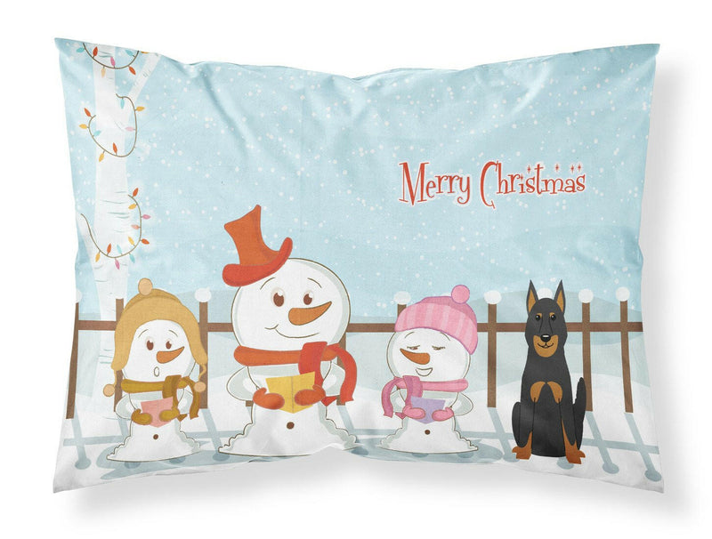 Merry Christmas Carolers Beauce Shepherd Dog Fabric Standard Pillowcase BB2411PILLOWCASE