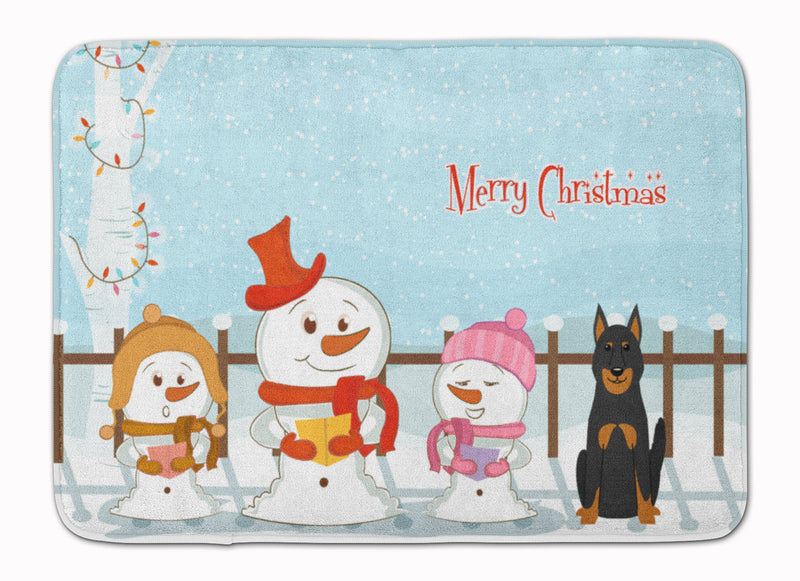 Merry Christmas Carolers Beauce Shepherd Dog Machine Washable Memory Foam Mat BB2411RUG