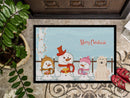 Merry Christmas Carolers Great Pyrenese Doormat Indoor Outdoor 24H X 36W Front Door Mat Rugs for Entryway, Non Slip Washable Low Pile,