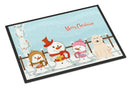 Merry Christmas Carolers Great Pyrenese Doormat Indoor Outdoor 24H X 36W Front Door Mat Rugs for Entryway, Non Slip Washable Low Pile,