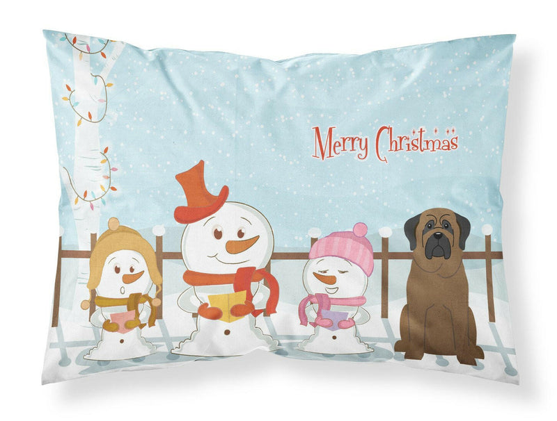 Merry Christmas Carolers Bullmastiff Fabric Standard Pillowcase BB2415PILLOWCASE