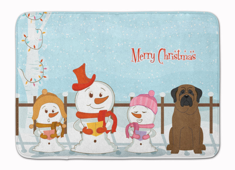 Merry Christmas Carolers Bullmastiff Machine Washable Memory Foam Mat BB2415RUG