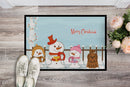Merry Christmas Carolers Shih Tzu Chocolate Doormat Indoor Outdoor 24H X 36W Front Door Mat Rugs for Entryway, Non Slip Washable Low Pile,