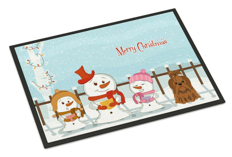 Merry Christmas Carolers Shih Tzu Chocolate Indoor or Outdoor Mat 18x27 BB2417MAT