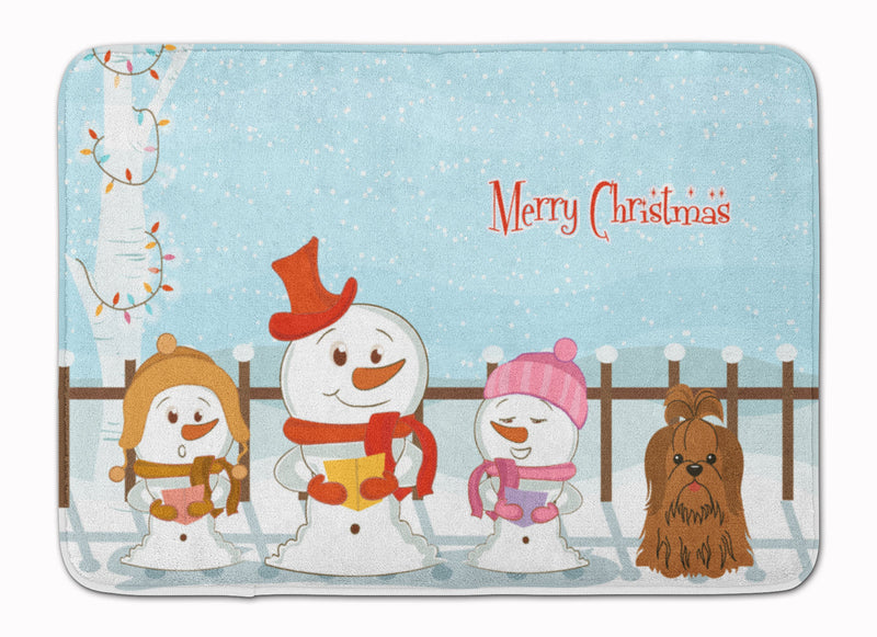 Merry Christmas Carolers Shih Tzu Chocolate Machine Washable Memory Foam Mat BB2417RUG