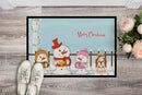 Merry Christmas Carolers Shih Tzu Red White Doormat Indoor Outdoor 24H X 36W Front Door Mat Rugs for Entryway, Non Slip Washable Low Pile,