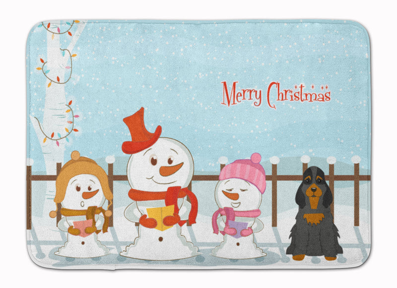 Merry Christmas Carolers Cocker Spaniel Black Tan Machine Washable Memory Foam Mat BB2424RUG