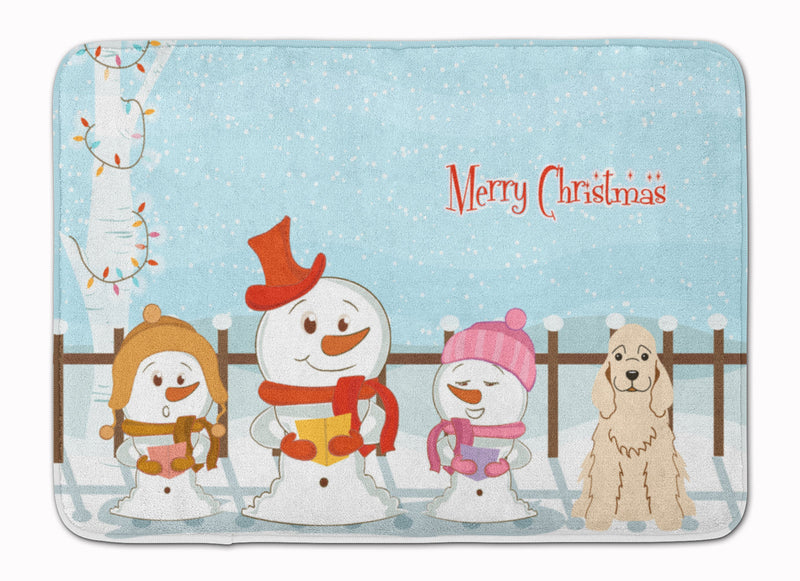 Merry Christmas Carolers Cocker Spaniel Buff Machine Washable Memory Foam Mat BB2425RUG