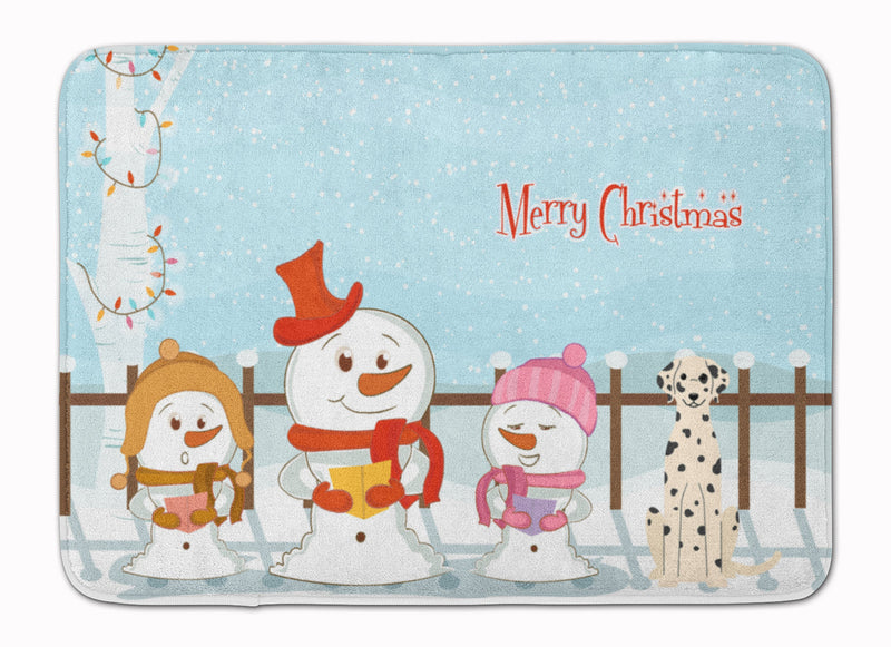 Merry Christmas Carolers Dalmatian Machine Washable Memory Foam Mat BB2428RUG