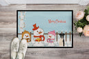 Merry Christmas Carolers Smooth Fox Terrier Doormat Indoor Outdoor 24H X 36W Front Door Mat Rugs for Entryway, Non Slip Washable Low Pile,