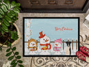 Merry Christmas Carolers Smooth Fox Terrier Doormat Indoor Outdoor 24H X 36W Front Door Mat Rugs for Entryway, Non Slip Washable Low Pile,