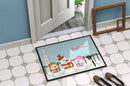 Merry Christmas Carolers Smooth Fox Terrier Doormat Indoor Outdoor 24H X 36W Front Door Mat Rugs for Entryway, Non Slip Washable Low Pile,