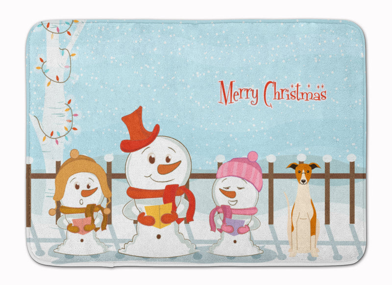 Merry Christmas Carolers Whippet Machine Washable Memory Foam Mat BB2430RUG