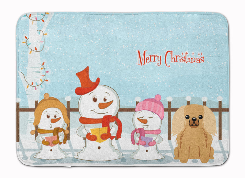 Merry Christmas Carolers Pekingnese Fawn Sable Machine Washable Memory Foam Mat BB2435RUG