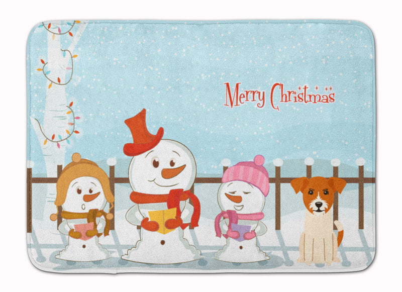 Merry Christmas Carolers Jack Russell Terrier Machine Washable Memory Foam Mat BB2439RUG