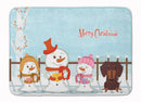 Merry Christmas Carolers Dachshund Chocolate Machine Washable Memory Foam Mat BB2462RUG