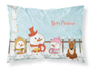 Merry Christmas Carolers Bull Terrier Red Standard Pillowcase Lightweight Super Soft Easy Care Decorative Artwork Pillowcase, Standard