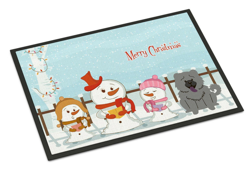 Merry Christmas Carolers Chow Chow Blue Indoor or Outdoor Mat 18x27 BB2470MAT