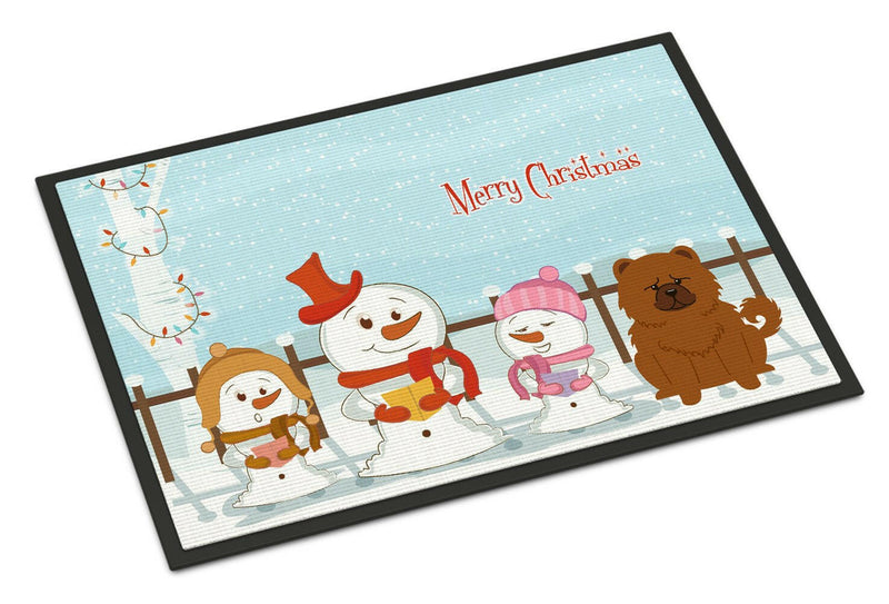 Merry Christmas Carolers Chow Chow Red Indoor or Outdoor Mat 18x27 BB2473MAT