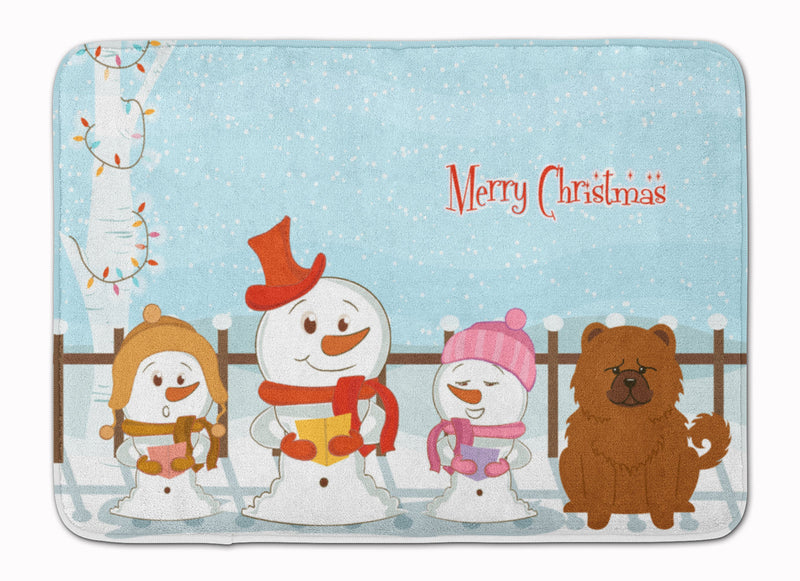 Merry Christmas Carolers Chow Chow Red Machine Washable Memory Foam Mat BB2473RUG