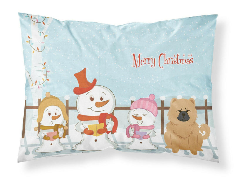 Merry Christmas Carolers Chow Chow Cream Fabric Standard Pillowcase BB2475PILLOWCASE