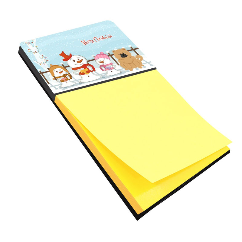 Merry Christmas Carolers Chow Chow Cream Sticky Note Holder BB2475SN- Refiilable Desk Accessory Note Pad