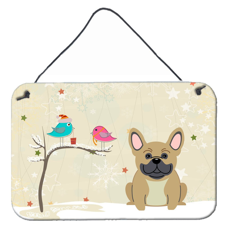 Christmas Presents between Friends French Bulldog Cream Wall or Door Hanging Prints BB2482DS812