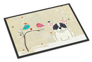 Christmas Presents between Friends French Bulldog - Piebald Doormat Indoor Outdoor 24H X 36W Front Door Mat Rugs for Entryway, Non Slip Washable Low Pile,