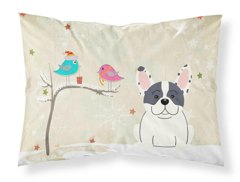 Christmas Presents between Friends French Bulldog Piebald Fabric Standard Pillowcase BB2483PILLOWCASE