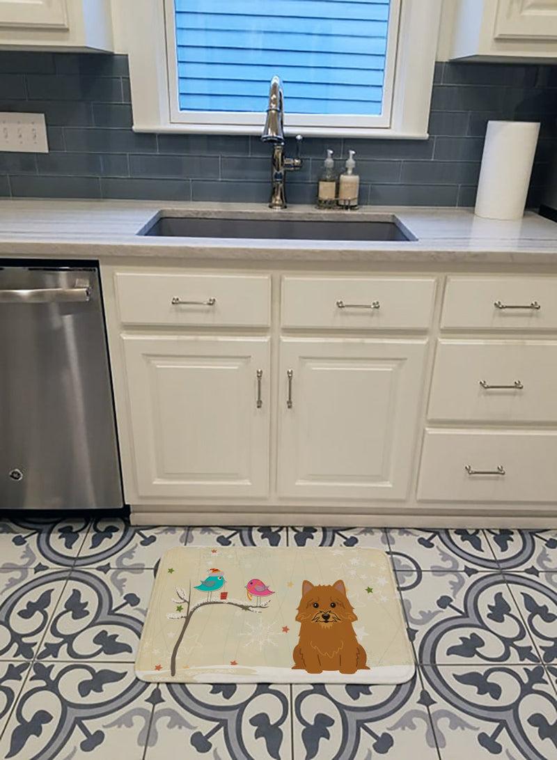 Christmas Presents between Friends Norwich Terrier Machine Washable Memory Foam Mat BB2492RUG