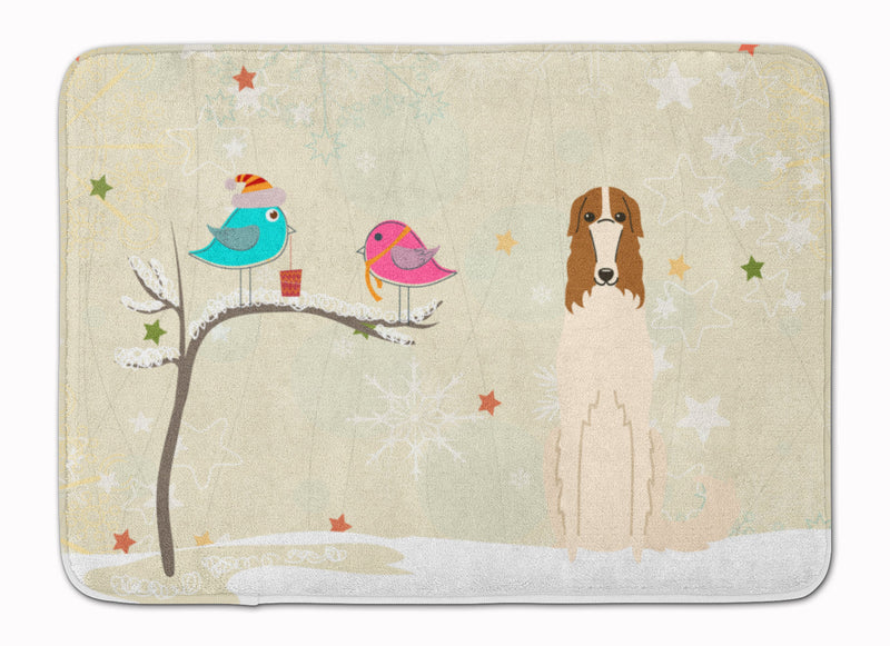 Christmas Presents between Friends Borzoi Machine Washable Memory Foam Mat BB2495RUG