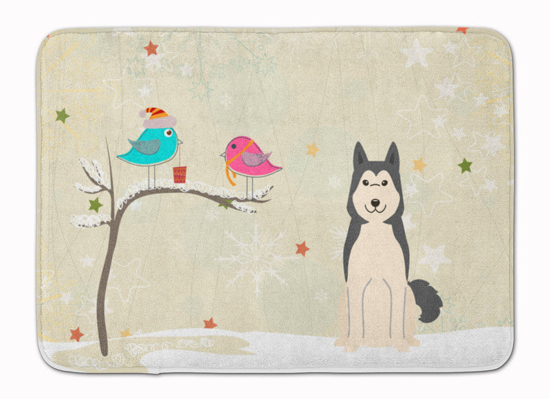 Christmas Presents between Friends West Siberian Laika Spitz Machine Washable Memory Foam Mat BB2497RUG