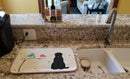 Christmas Presents between Friends Black Russian Terrier Dish Drying Mat Absorbent Dish Drying Mat Pad for Kitchen Counter Dish Drainer Mat for Countertop, 14 x 21", Multicolor