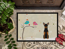 Christmas Presents between Friends Manchester Terrier Doormat Indoor Outdoor 24H X 36W Front Door Mat Rugs for Entryway, Non Slip Washable Low Pile,