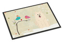 Christmas Presents between Friends Samoyed Doormat Indoor Outdoor 24H X 36W Front Door Mat Rugs for Entryway, Non Slip Washable Low Pile,