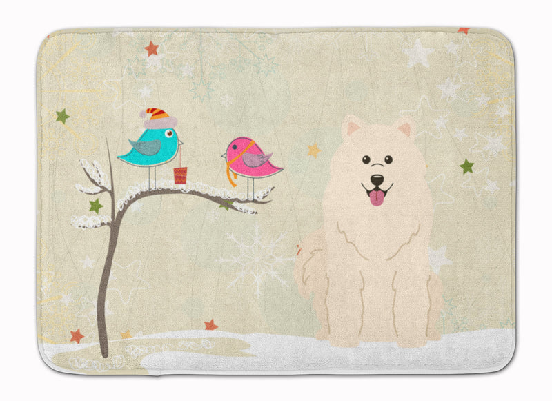 Christmas Presents between Friends Samoyed Machine Washable Memory Foam Mat BB2502RUG