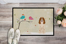 Christmas Presents between Friends Russian Spaniel Doormat Indoor Outdoor 24H X 36W Front Door Mat Rugs for Entryway, Non Slip Washable Low Pile,
