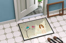 Christmas Presents between Friends Russian Spaniel Doormat Indoor Outdoor 24H X 36W Front Door Mat Rugs for Entryway, Non Slip Washable Low Pile,