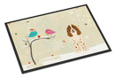 Christmas Presents between Friends Russian Spaniel Doormat Indoor Outdoor 24H X 36W Front Door Mat Rugs for Entryway, Non Slip Washable Low Pile,
