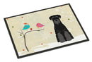 Christmas Presents between Friends Schnauzer - Black Doormat Indoor Outdoor 18H X 27W Front Door Mat Rugs for Entryway, Non Slip Washable