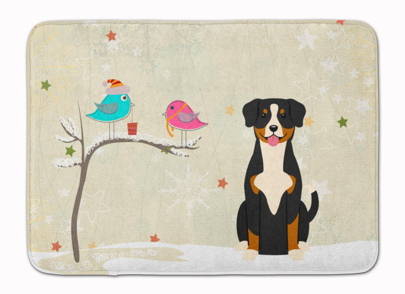 Christmas Presents between Friends Entlebucher Machine Washable Memory Foam Mat BB2510RUG