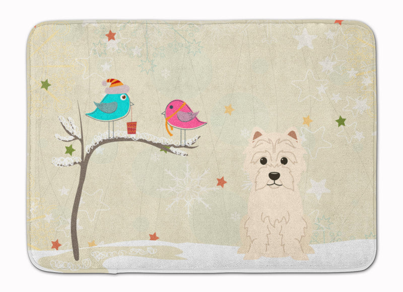 Christmas Presents between Friends Westie Machine Washable Memory Foam Mat BB2514RUG